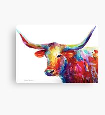 210x230 Longhorn Painting Amp Mixed Media Canvas Prints Redbubble - Colorful Longhorn Painting