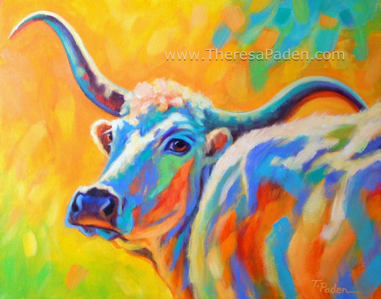 Colorful Longhorn Painting at PaintingValley.com | Explore collection ...