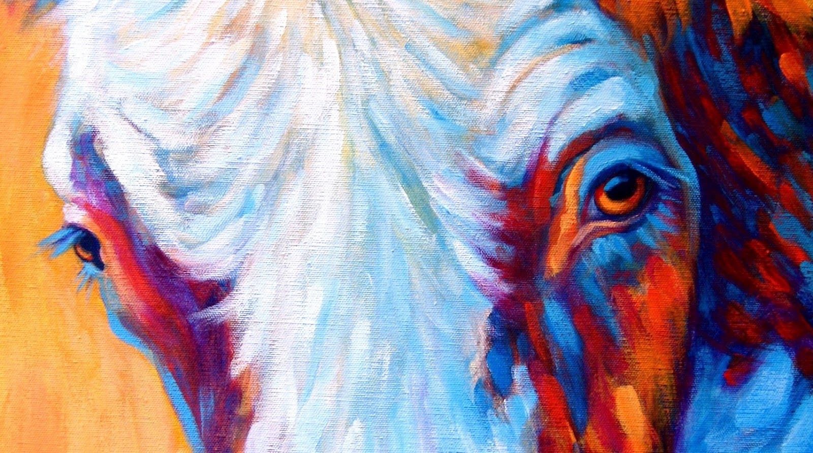 1600x892 Acrylic Paintings Of Cows Paintings By Theresa Paden Large - Colorful Longhorn Painting