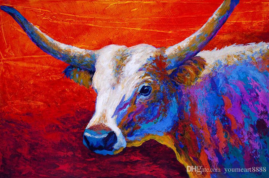 Colorful Longhorn Painting at PaintingValley.com | Explore collection ...