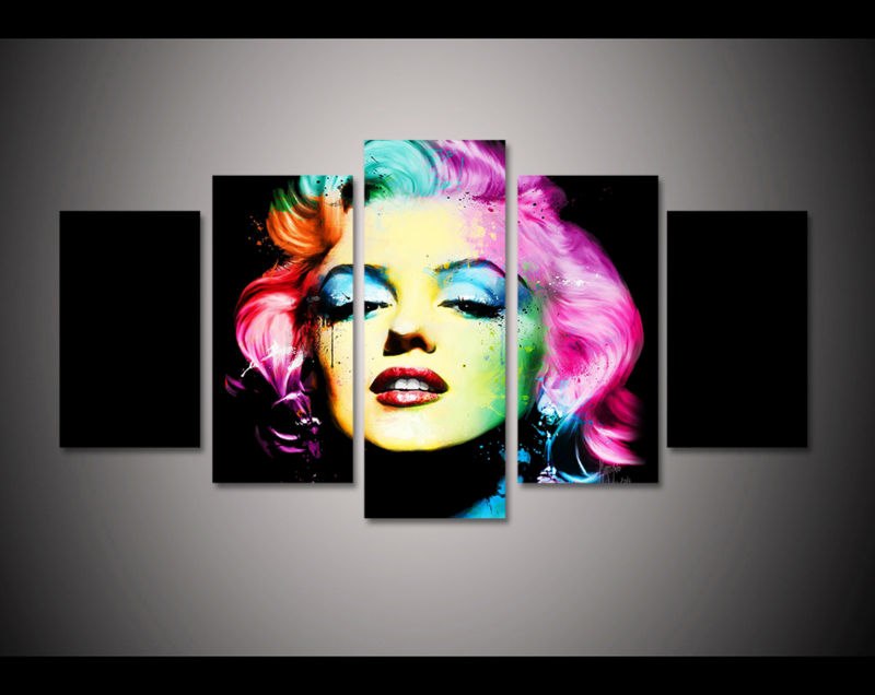 800x636 Framed 5pcs Print Colorful Marilyn Monroe Canvas Wall Art Painting - Colorful Marilyn Monroe Painting