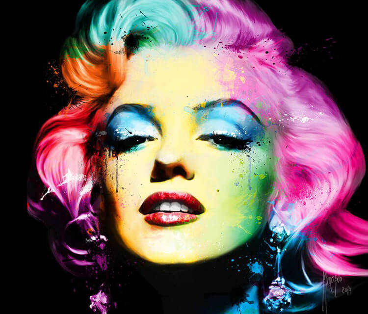 750x640 Marilyn Monroe, Mixed Media By Patrice Murciano No. 532 - Colorful Marilyn Monroe Painting