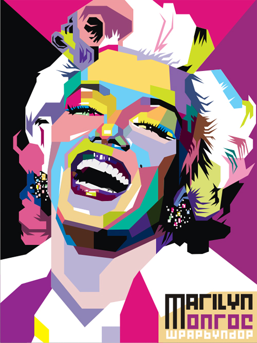 500x667 31 Impressive Illustrations Of The Sex Symbol Marilyn Monroe - Colorful Marilyn Monroe Painting