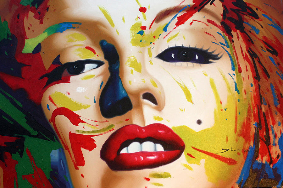 900x600 Marilyn Monroe Painting By American Artist - Colorful Marilyn Monroe Painting