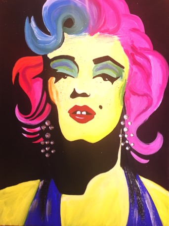 342x456 Marilyn Monroe In Bright Colors - Colorful Marilyn Monroe Painting