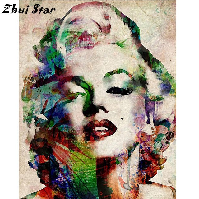 640x640 New Full Square Diamond 5d Diy Diamond Painting Colorful Marilyn - Colorful Marilyn Monroe Painting