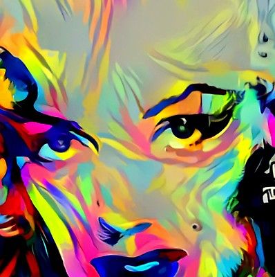 398x400 Nik Tod Original Painting Large Signed Art Texture Colors Rare - Colorful Marilyn Monroe Painting