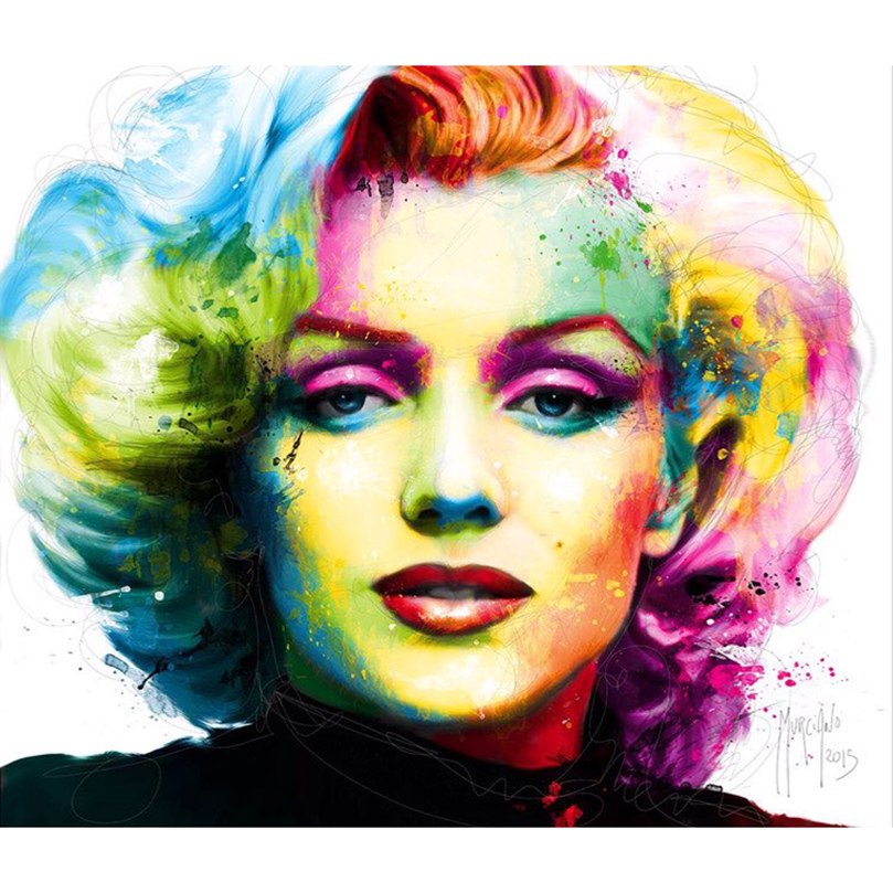 809x809 Decoration Diy Diamond Painting 3d Set Of Crystals Embroidery Kits - Colorful Marilyn Monroe Painting
