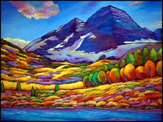 Colorful Mountain Painting