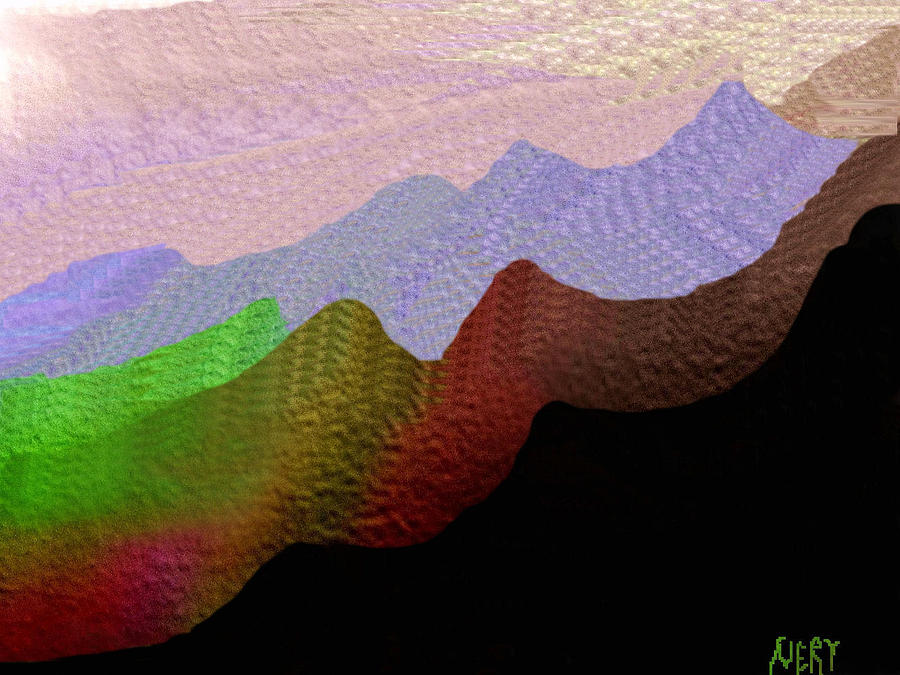 900x675 Colorful Mountain Range Painting By Nereida Slesarchik Cedeno Wilcoxon - Colorful Mountain Painting