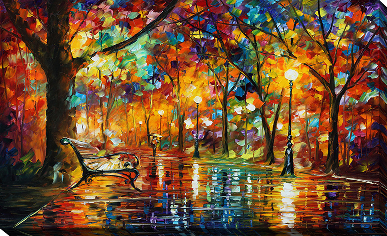 1350x823 Pictureperfectinternational Colorful Night By Leonid Afremov - Colorful Night Painting