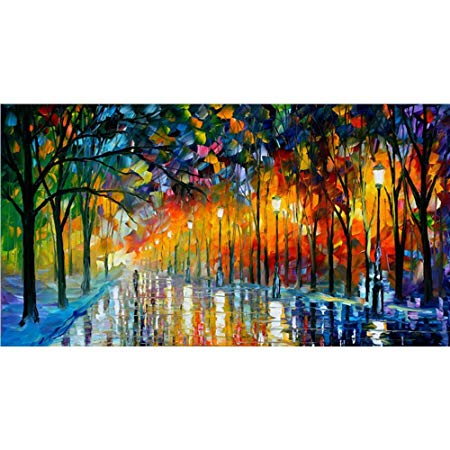 450x450 Van Eyck Walking Alone - Colorful Night Painting