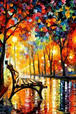 320x480 Colorful Night - Colorful Night Painting