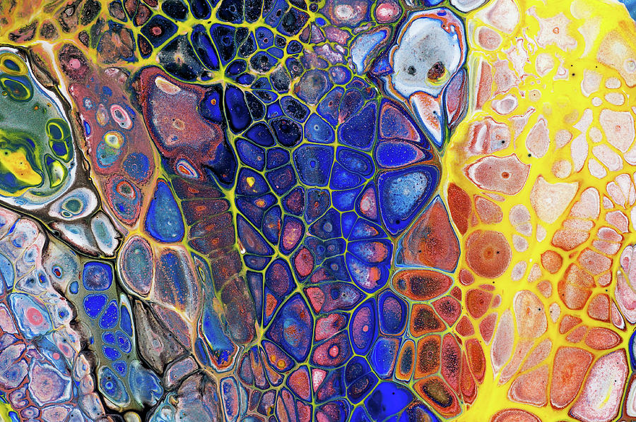 900x598 Colorful Night Dreams 1. Abstract Fluid Acrylic Painting Painting - Colorful Night Painting