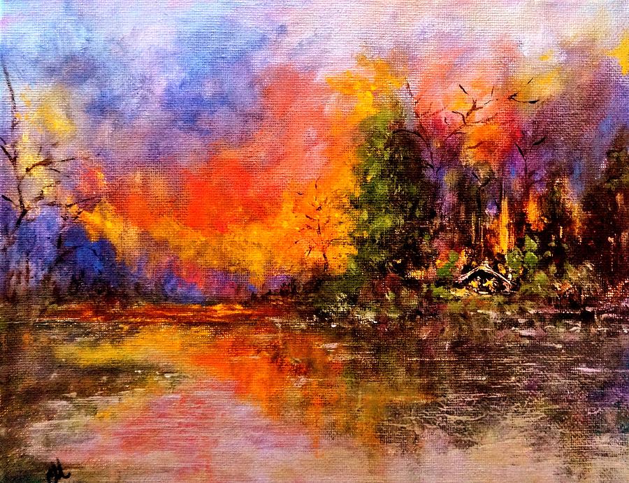 900x691 Colorful Night Painting By Cristina Mihailescu - Colorful Night Painting