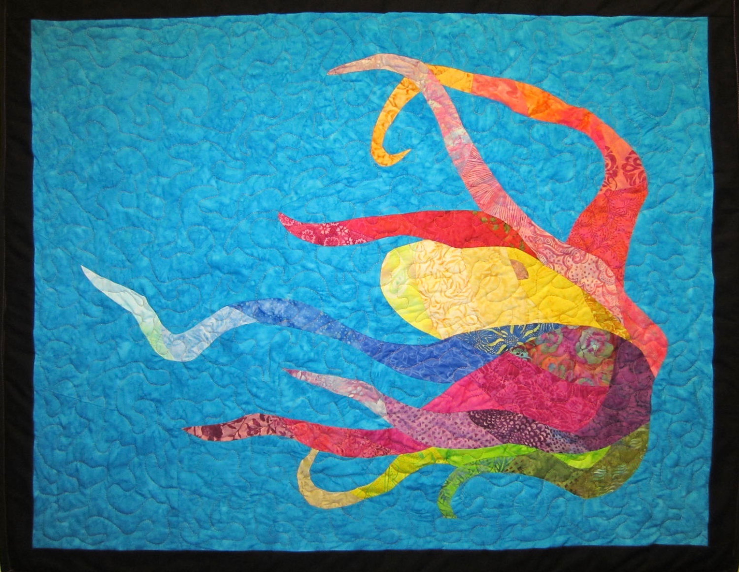 1500x1161 Colorful Octopus Wall Hanging Art Quilt [E10231018401453251m - Colorful Octopus Painting