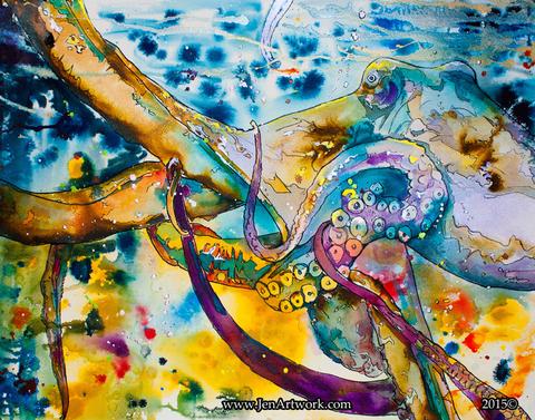 480x377 Octopus - Colorful Octopus Painting