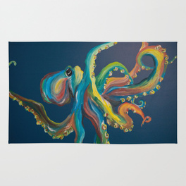 264x264 Colorful Octopus Rugs Society6 - Colorful Octopus Painting