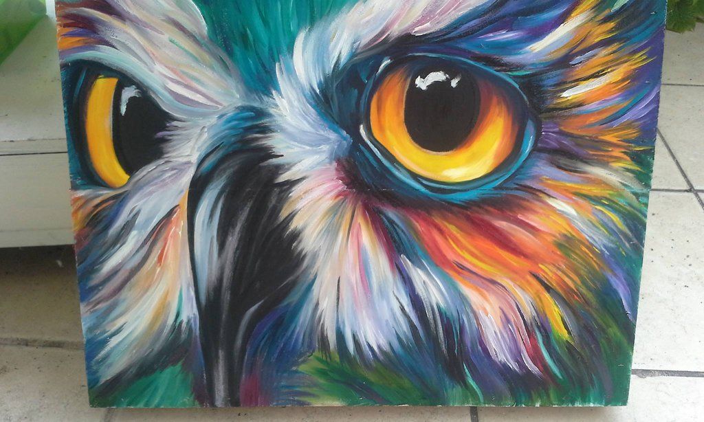 1024x614 Colorful Owl Painting Colorful Owl 2 By Twoowls2 - Colorful Owl Painting