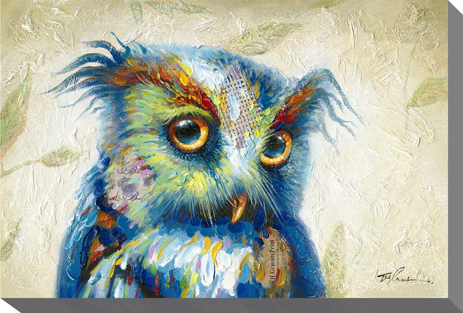 900x609 Whimsical Paintings - Colorful Owl Painting