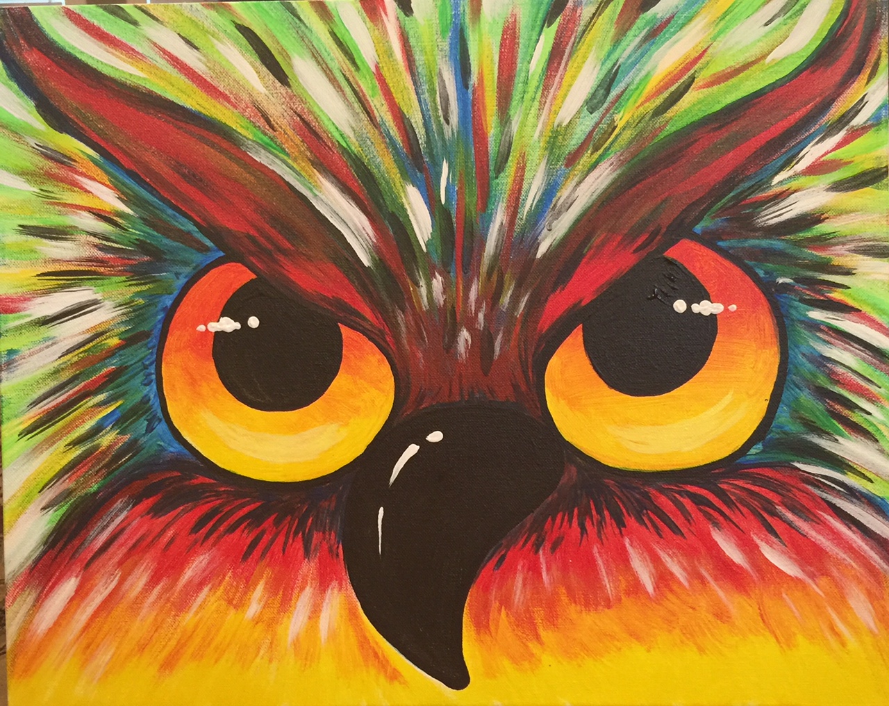 1280x1016 Colorful Owl - Colorful Owl Painting