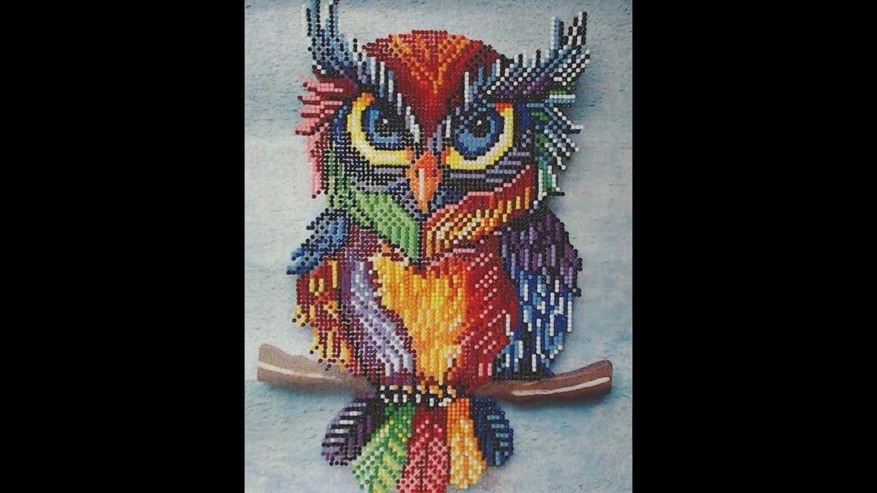 1280x720 Colorful Owl Diamond Painting - Colorful Owl Painting