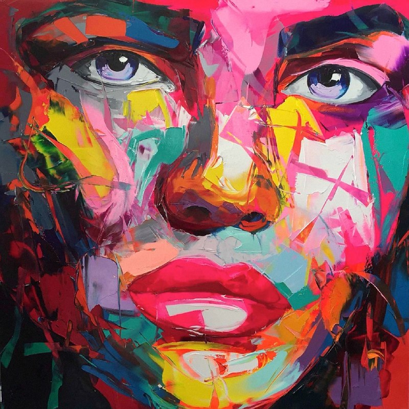 800x800 Modern Wall Decor Paintings Cool Young Man Abstract Face Colorful - Colorful Painting