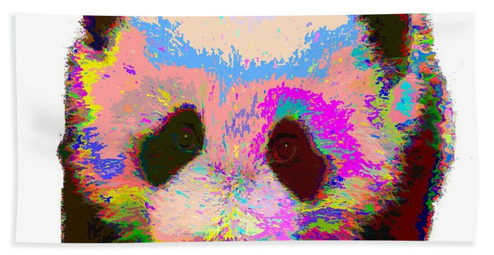 967x500 Colorful Panda Bath Towel For Sale By Samuel Majcen - Colorful Panda Painting