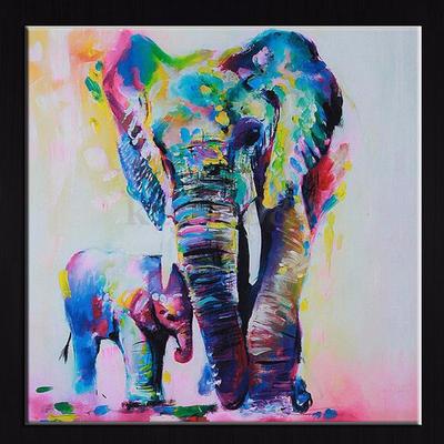 400x400 Colorful Modern Abstract Painting Artwork Of Elephant - Colorful Panda Painting