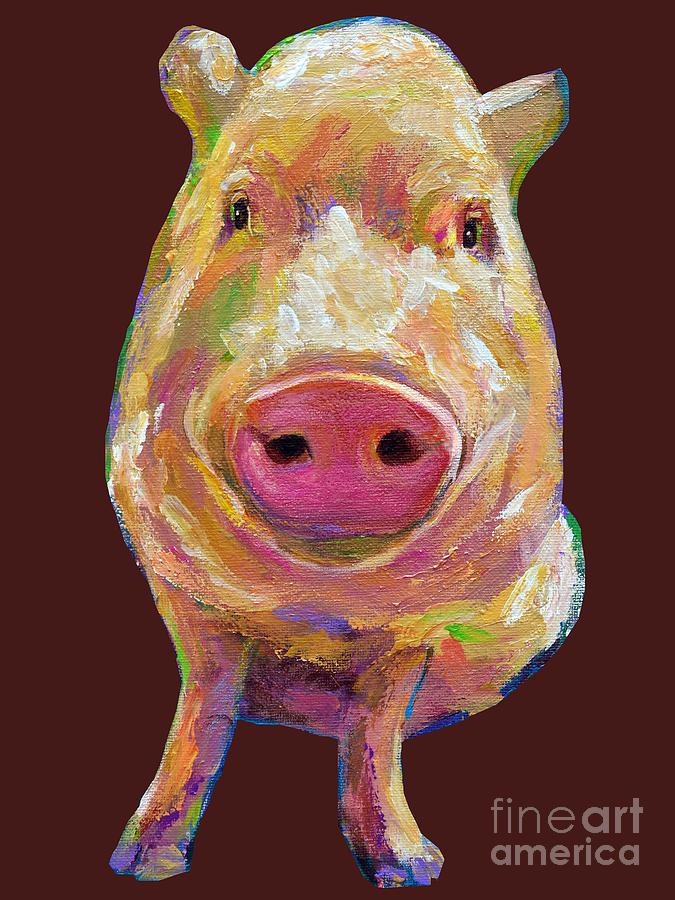 675x900 Colorful Pig Painting Painting By Robert Phelps - Colorful Pig Painting