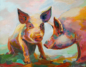 300x234 Colorful Pig Paintings - Colorful Pig Painting
