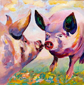 298x300 Colorful Pig Paintings - Colorful Pig Painting