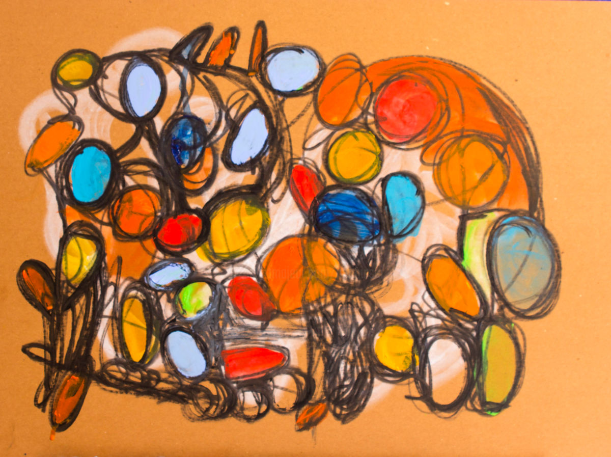 1200x897 Money Pig (Nathalie Gribinski) - Colorful Pig Painting