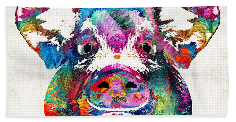 967x500 Colorful Pig Art - Colorful Pig Painting