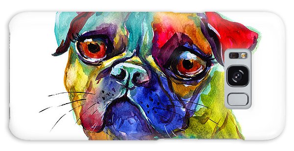 600x309 Colorful Pug Dog Painting Galaxy S8 Case For Sale By Svetlana Novikova - Colorful Pug Painting
