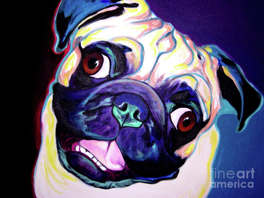 900x675 Pug - Colorful Pug Painting