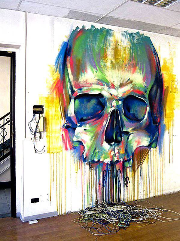 Colorful Skull Painting
