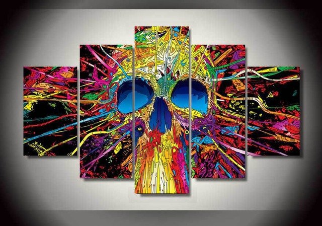 Colorful Skull Painting at PaintingValley.com | Explore collection of ...