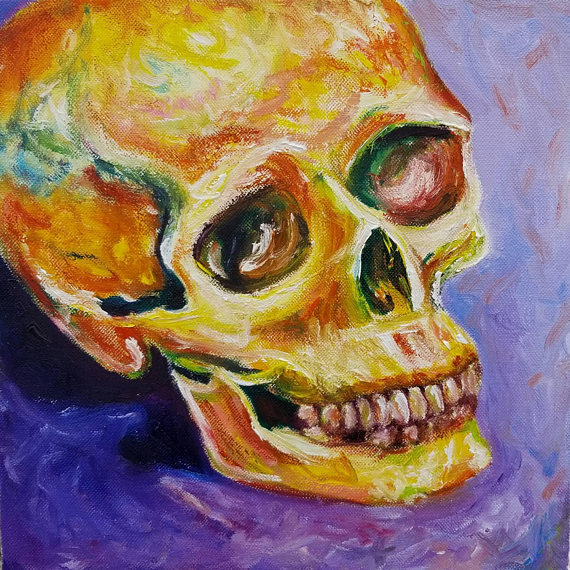 570x570 Skull Painting Oil Painting Of Skull Colorful Skull - Colorful Skull Painting