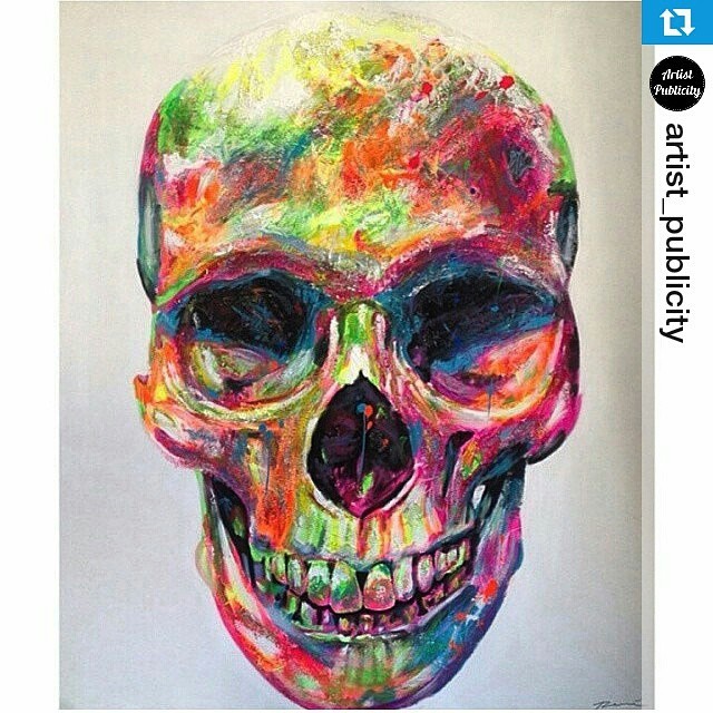 640x640 Spenser J. Wardell - Colorful Skull Painting