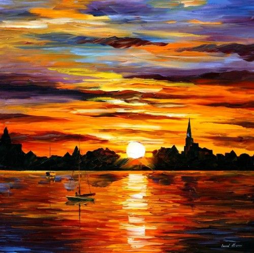 500x498 Corsica Sunset, Colorful Sky Painting. Beginners Canvas Fun - Colorful Sky Painting