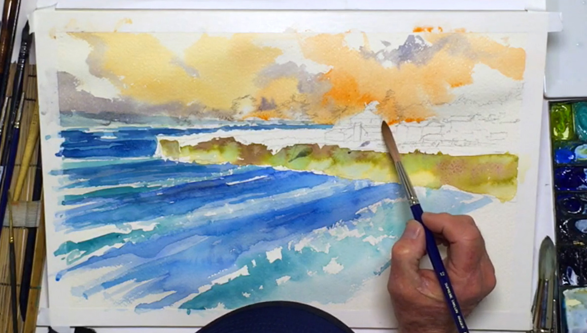 1157x656 Painting Water 101 Key Techniques For Seas, Oceans Amp Seascapes - Colorful Sky Painting