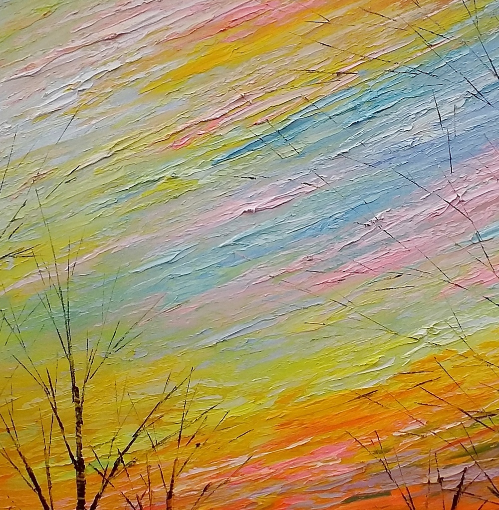 1000x1022 Art Painting, Original Painting, Colorful Sky Painting, Landscape - Colorful Sky Painting