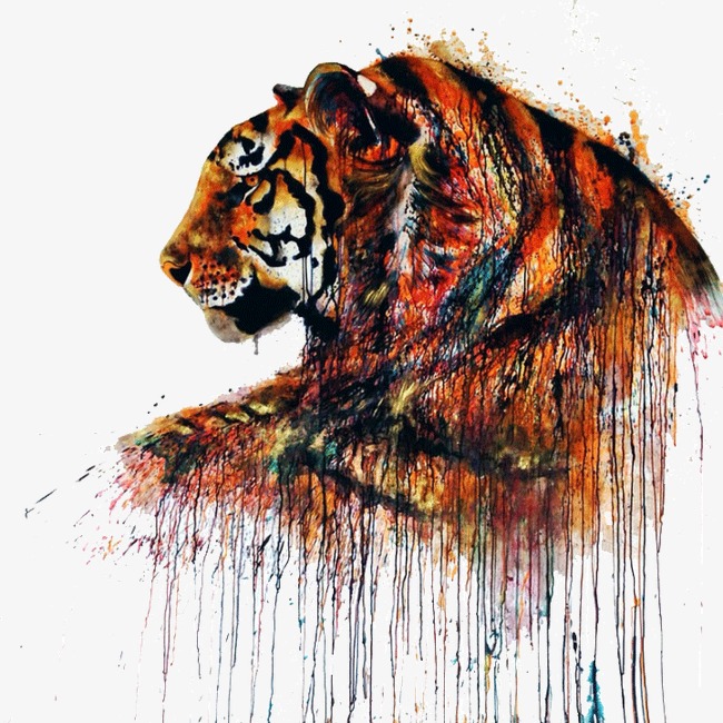 650x650 Creative Painting Tiger, Colorful, Creative, Illustration Png - Colorful Tiger Painting
