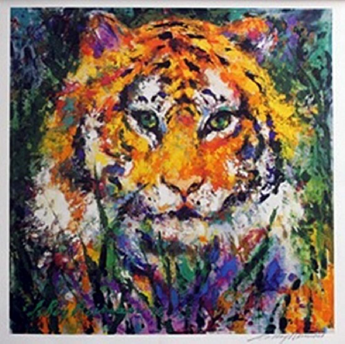 1100x1096 Lithograph Colorful Bengal Tiger - Colorful Tiger Painting