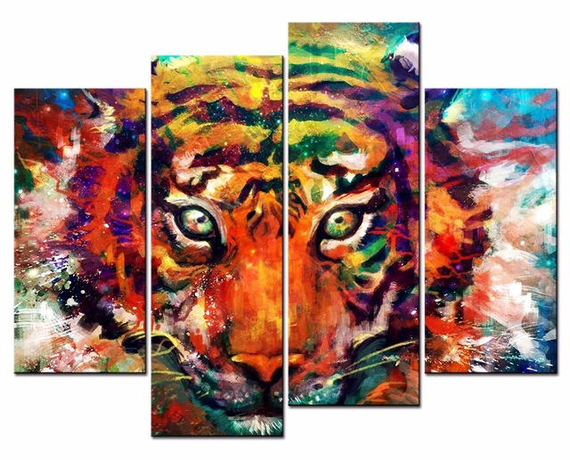 Colorful Tiger Painting at PaintingValley.com | Explore collection of ...