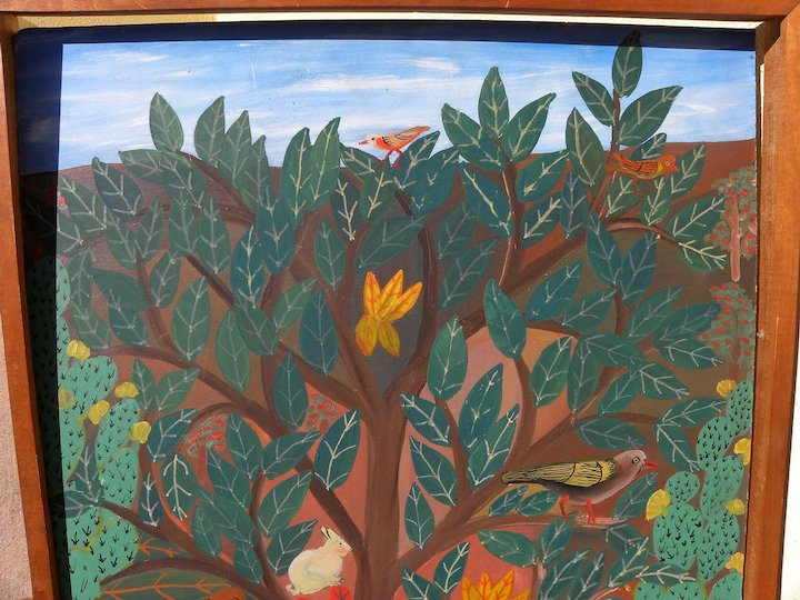720x540 Haitian Art Colorful Naive Painting Of The Tree Of Life Signed M - Colorful Tree Of Life Painting