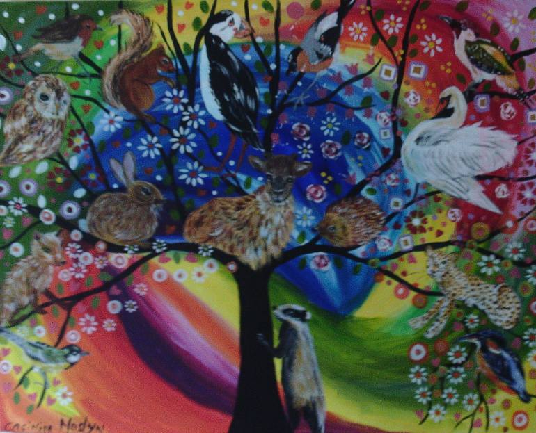 770x623 Saatchi Art Tree Of Life In The Colourful Rainbow Sky Painting By - Colorful Tree Of Life Painting
