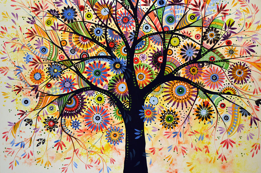 900x596 Abstract Tree Painting Life Giver Painting By Amy Giacomelli - Colorful Tree Of Life Painting