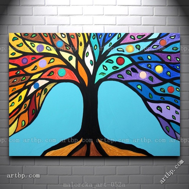 640x640 Canvas Painting The Tree Of Life Malorcka Original Acrylic - Colorful Tree Of Life Painting